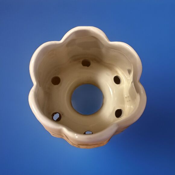 Home Interiors Small Candle Lamp Shade Jar Topper Floral Vines & Scalloped Edge - Picture 5 of 8